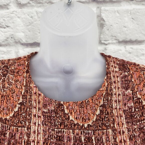 Bohme Kinsley Printed Smocked Tiered Long Sleeve Boho Midi Dress Women's Small - Picture 5 of 16